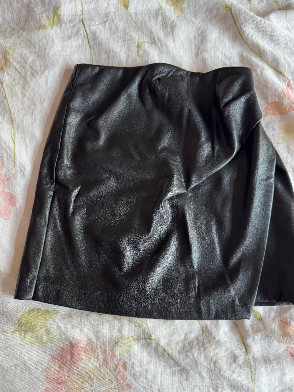 Wilfred Black Faux Leather Mini Skirt